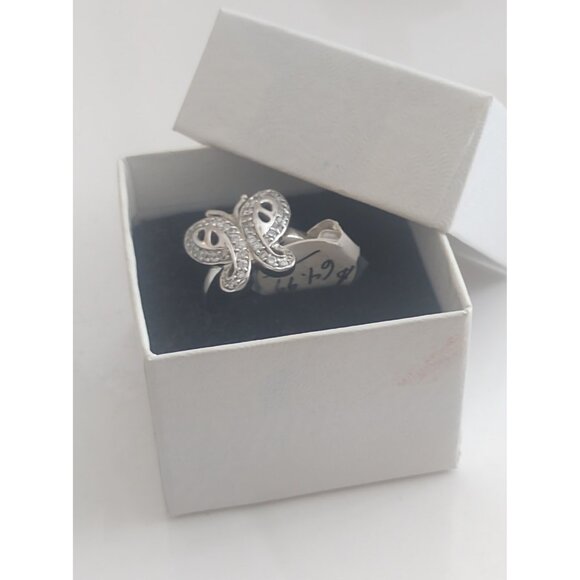 Italian Sterling Silver 925 Women's  Size 5 Cubic Zirconia Butterfly Ring NEW - Picture 10 of 10